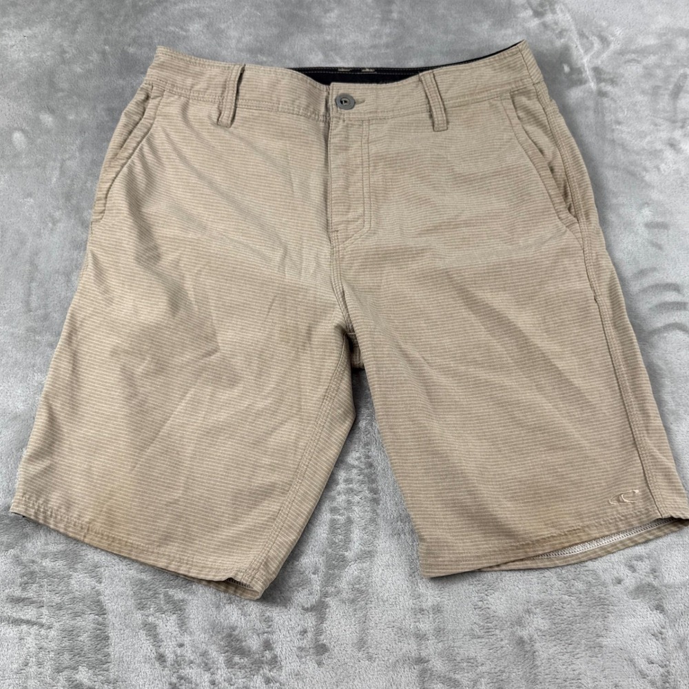 ONeill Hybrid Mens Khaki Tan Micro Stripe Board Walk Shorts Size 29